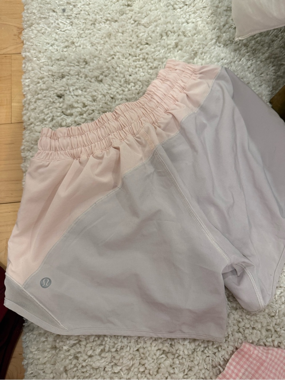lululemon athletica Women's Light Pink Two-Tone Athletic Shorts